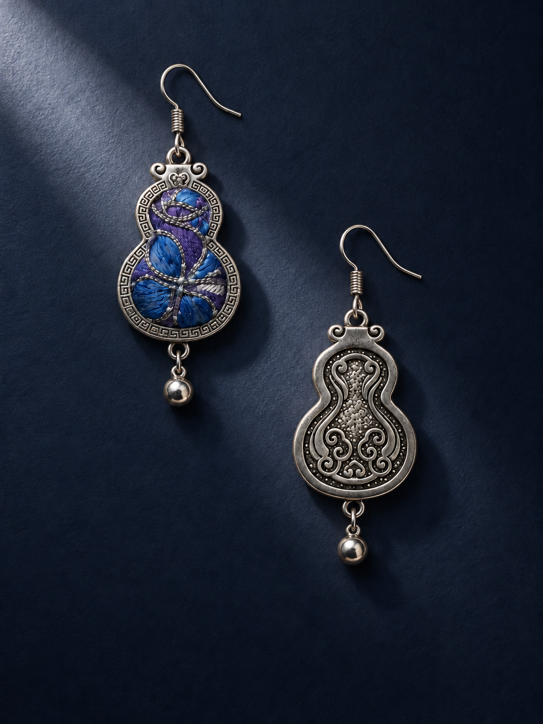 SAYRUE earrings, front and reverse views
