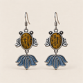 Amber Rhythm handmade fish earrings, front pair