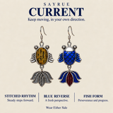 Amber Rhythm handmade fish earrings, collection meaning