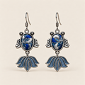 Azure Cadence handmade fish earrings, front pair