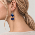 Azure Cadence handmade fish earrings, reverse worn