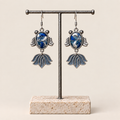 Azure Cadence handmade fish earrings, display