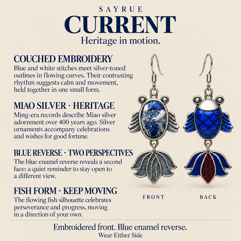 Azure Cadence handmade fish earrings, craft story