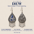 DEW collection story: quiet strength and a fresh beginning, with Silver Tide front and reverse views.