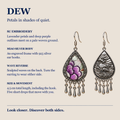 Lavender Sonata detail panel showing Suzhou embroidery, Miao silver body, 925 silver ear hooks and reversible wave relief.