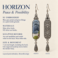 Blue Reverie detail card with Suzhou Embroidery, Miao silver body, 925 silver hooks, reversible design and 7 cm total length.