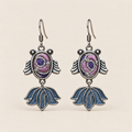 Lilac Nocturne handmade fish earrings, front pair