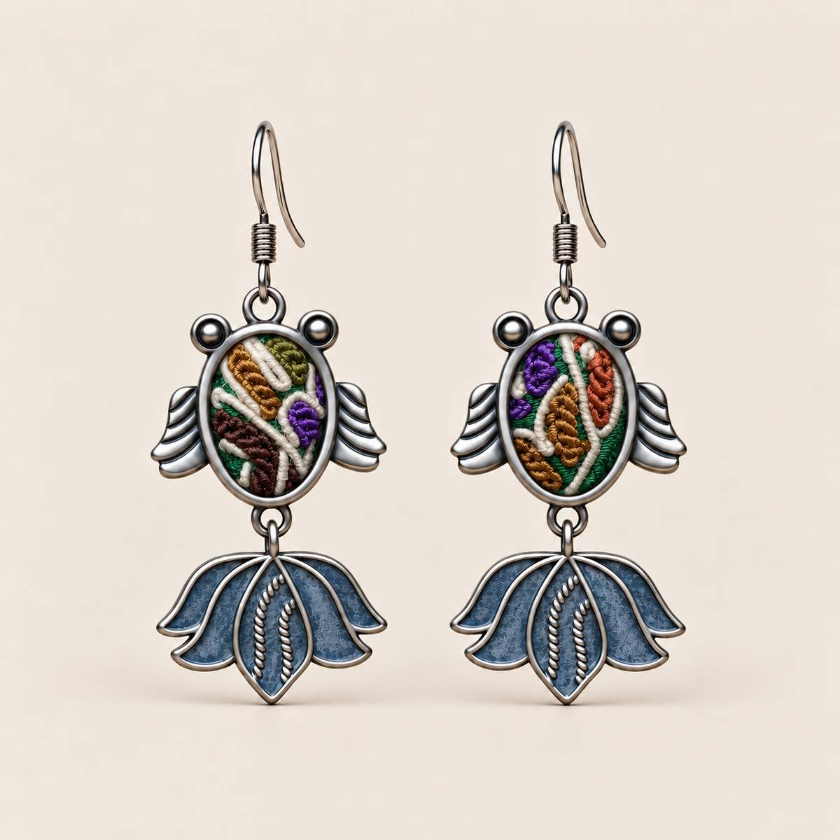 Meadow Rhapsody handmade fish earrings, front pair