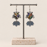 Meadow Rhapsody handmade fish earrings, display