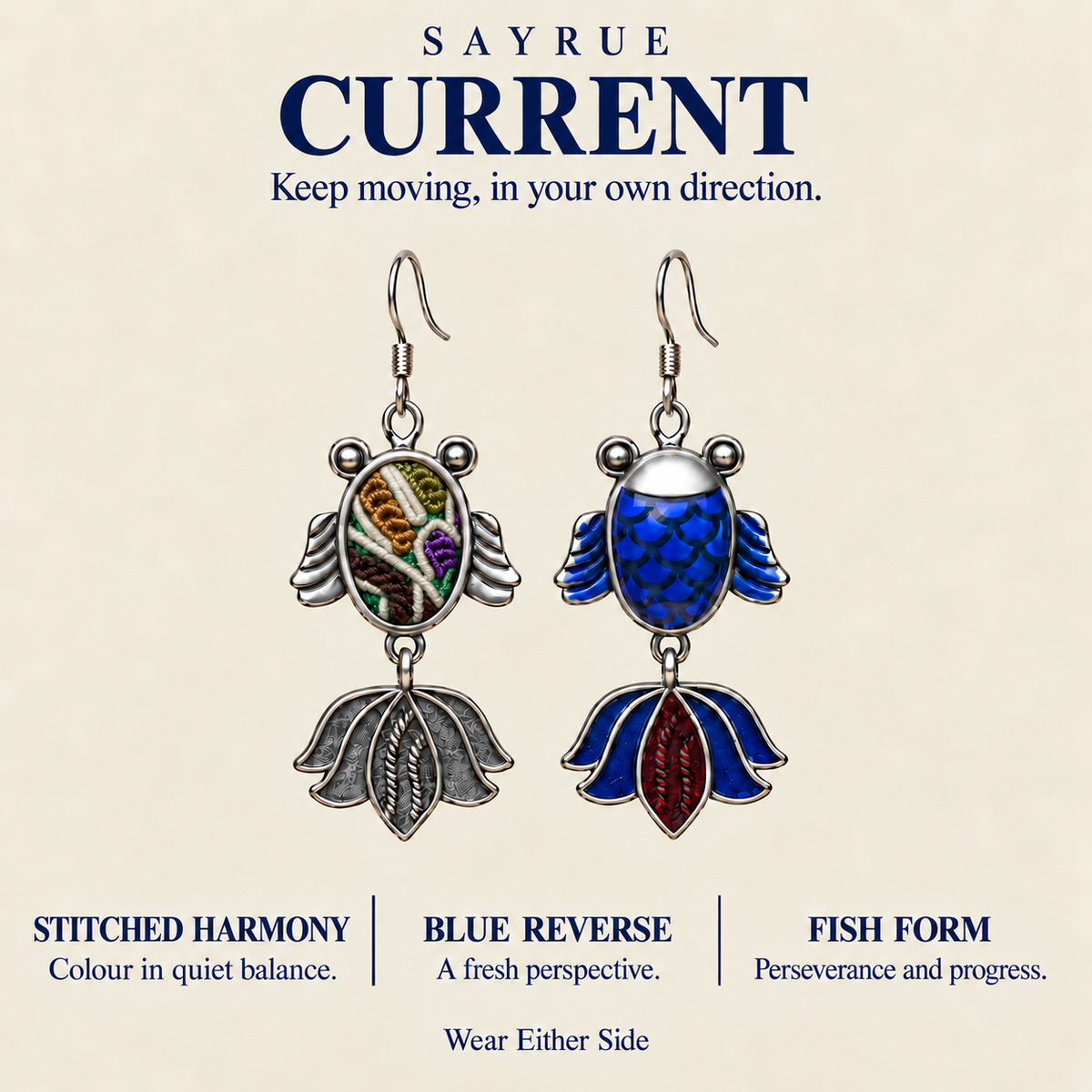 Meadow Rhapsody handmade fish earrings, collection meaning