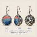 Coral Rhapsody front, 45-degree and reverse views: 3 cm length including hook, 1.7 cm diameter and 0.8 cm metal back depth.
