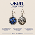 ORBIT Inner World card showing Sapphire Reverie's Suzhou embroidery front and sculpted reverse, with Wear Either Side.