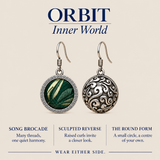 ORBIT Inner World card showing Forest Lustre's Song Brocade front and sculpted reverse, with Wear Either Side.