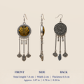 Golden Benediction front, side and floral reverse views: 7.8 cm length including hook, 2 cm width and 0.5 cm thickness.