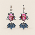 Rose Harmony handmade fish earrings, front pair