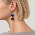 Rose Harmony handmade fish earrings, reverse worn
