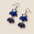 Blue reverse of the fish earrings