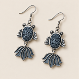 Batik front of the fish earrings